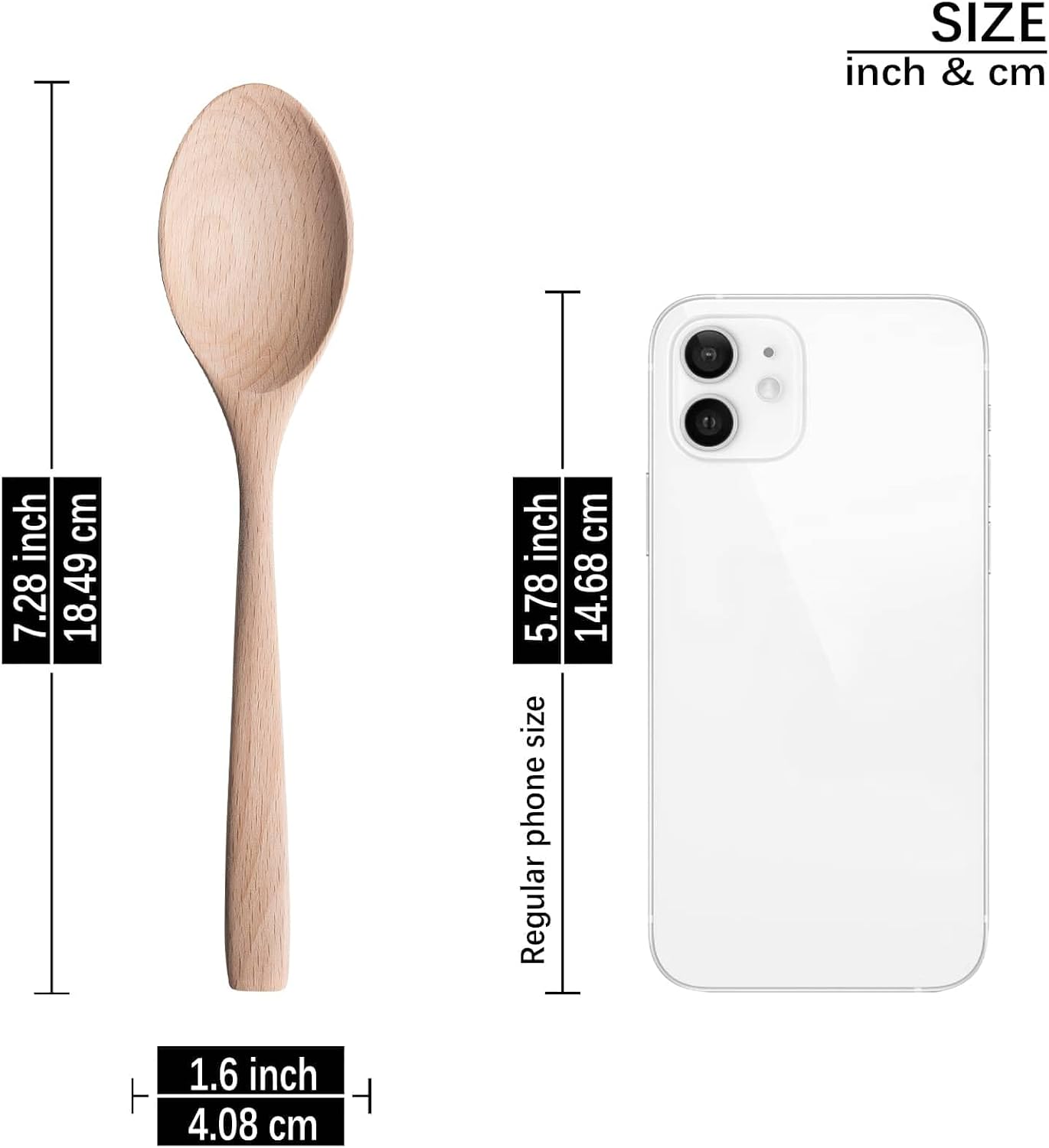 7.3inch Small Wooden Spoons  6PCS Uncoated Beech Plain Small Wooden Spoons Set  Table Spoons for Present Honey  Serving  Eating  Soup  Chocolate  Coffee  Tea